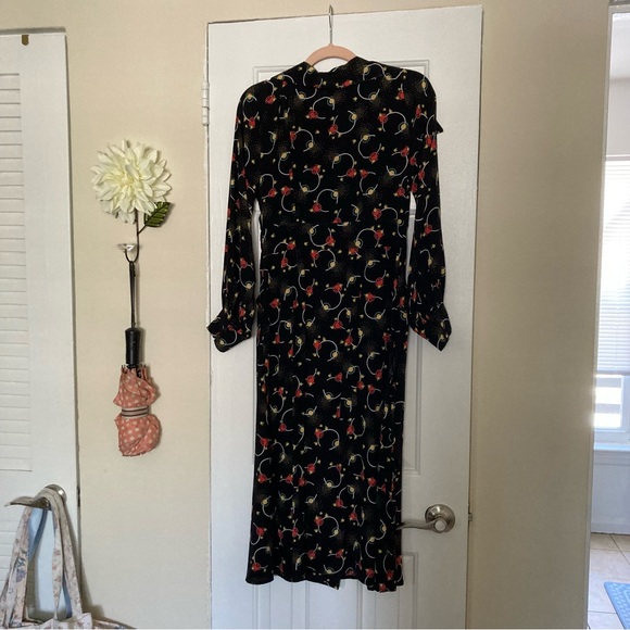 Incredible Bus Stop x Joanie Black Patterned Midi Dress - Picture 8 of 11